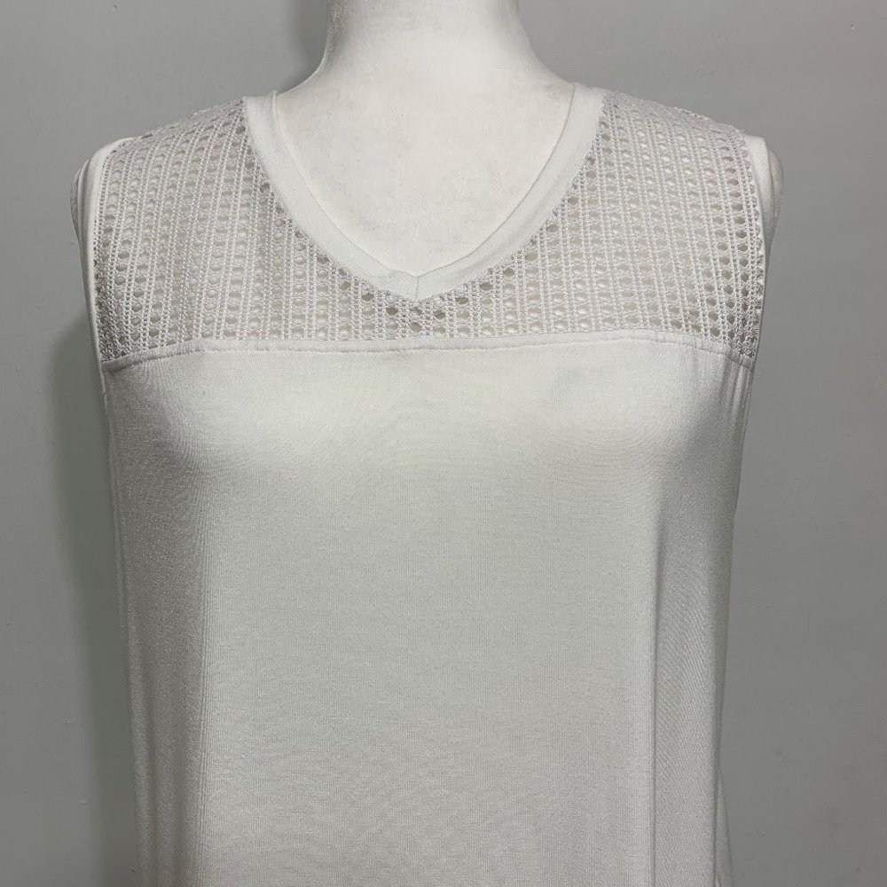 Nue Options mesh top, v-neck sleeveless shirt - Picture 1 of 4